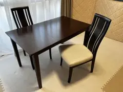 1/30まで【現地引渡のみ】折りたたみダイニングテーブル/椅子2脚