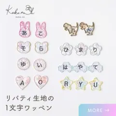 【25】リバティ生地の！1文字ワッペン　お名前ワッペン　アイロン