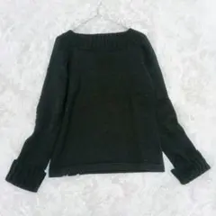 アンタイトル 2 ウール100% セーター ボートネック ブラック イタリア製