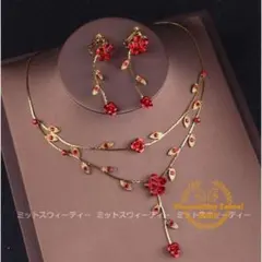 花嫁 ウエディング ネックレス 2点セット ブライダル 結婚式 ピアス