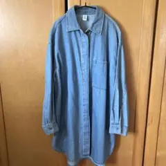 H&Mデニムロングシャツ　アウターシャツワンピース