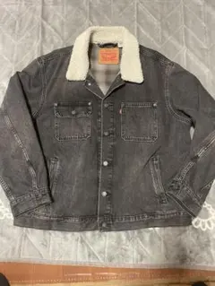 Levi's ダークグレー ボア襟 デニムジャケット S - メルカリ