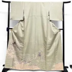 宝船 友禅 作家もの 色留袖 珊瑚 巻貝 鳳凰 帆立 波模様 着物 016b p 