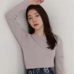 プロポーションボディドレッシング トップス ニット グレー 春 パープル S