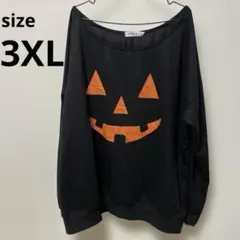 ジャックオーランタン【3XL】ビッグシルエット　ロンT カボチャ　ハロウィン