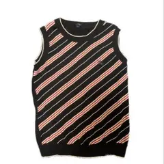 【人気】Burberry バーバリー 薄手ベスト ロゴ刺繍 ストライプ