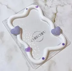 ホイップデコ　トレカケース　硬質ケース　うねうね y2k 紫　白　チェック柄