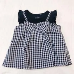 西松屋　ギンガムチェック　トップス