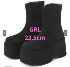 GRL 厚底 スエードブーツ ブラック 【zr1140】