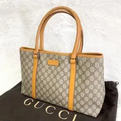 ✨美品✨グッチ トートバッグ GG スプリーム ロゴプレート 肩掛け可 保存袋付