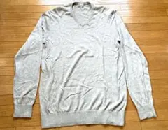 UNIQLO ユニクロ Vネックニット ライトグレー L