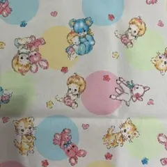 ハローベイビー　生地★ドット柄★レトロアニマル★ホワイト系