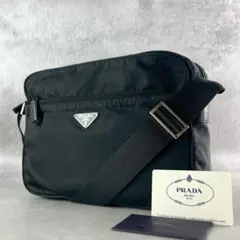 Gカード付 PRADA プラダ ショルダーバッグ カメラバッグ 三角ロゴ 黒