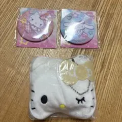 ハローキティ シナモンロール 缶バッジ エコバッグ