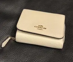 COACH コーチ 二つ折り財布 コンパクトウォレット レザー アイボリー