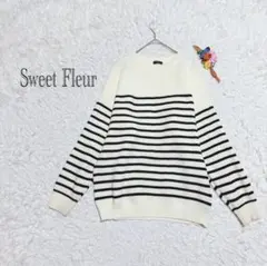 大きいサイズ　4L 長袖ニット　厚手　ボーダー　ゆったり　体型カバー　黒