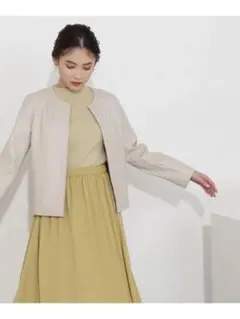 フェイクレザー NATURAL BEAUTY BASIC グレージュ ノーカラー