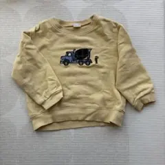 petit main トレーナー ミキサー車　乗り物　110cm イエロー