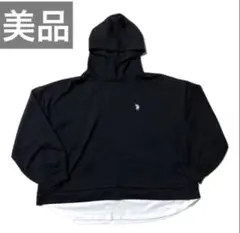 【美品】U.S. POLO ASSN. 重ね着風 3XL ユニセックス パーカー