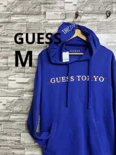 guess ゲス タグ付き パーカー M フーディー 長袖 フード ブルー