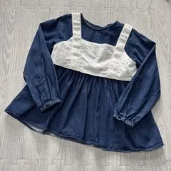 BREEZE デニムフレア長袖シャツ 120cm