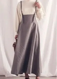 socolla 2way 千鳥柄サスペンダーワンピース　美品　メイソングレイのサムネイル
