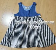 100cm Love&Peace&Money ストライプ チュニック 원피스