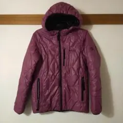 美品　エーグル　リバーシブル　ダウンジャケット　パープル　　ブラックＭ