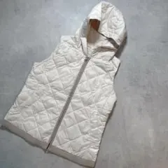 SCAPA キルティング ダウンベスト フード 38 アイボリー