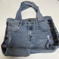 デニムトートバッグ　ハンドメイド