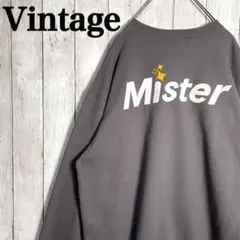 【一点物】両面プリント　センターロゴスウェット　チャコールグレー　ゆるダボ　古着