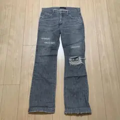 y2k クラッシュデニムパンツ