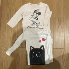 90、95サイズ 長袖薄手ロンＴ 2枚セット 女の子用