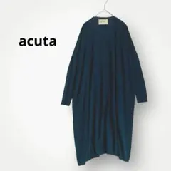 【Acuta】アクータ　ロングカーディガン　ネイビー　Ｆ　ゆったり　羽織
