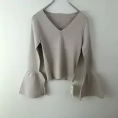新品vermeil par iena ツイストコットンリブニット　ベルスリーブ