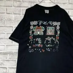 USA製90sヴィンテージTシャツ！シングルステッチ　ブラック半袖古着L729
