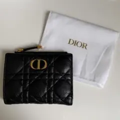 ディオール Caro Dahlia 二つ折り財布 ブラック