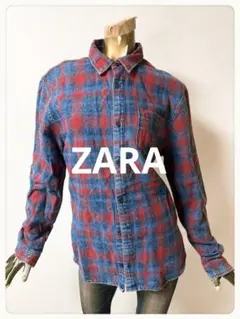 ☘️T21789☘️ZARA MAN 長袖 チェックシャツ M