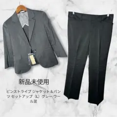 レミュー ストレッチ素材 洗えるテーラードジャケット ストライプ柄（L）