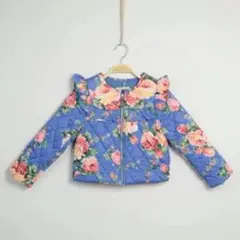 新品 送料無料 花柄 フリル ジャケット 上着 子ども服 120