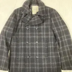 HARVARD グレー チェック柄 ピーコート Mサイズ