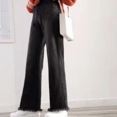 裾フリンジ デニム classicalelf クラシカルエルフ