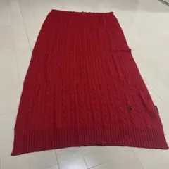 Ralph Lauren 赤 ケーブルニットマフラー