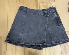 GUレディース デニムパンツスカート グレー Sサイズ