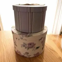 ローラアシュレイ ストレージボックス2個セット 円形 花柄
