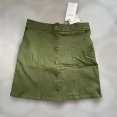 bershka 前ボタンミニスカートSカーキのサムネイル