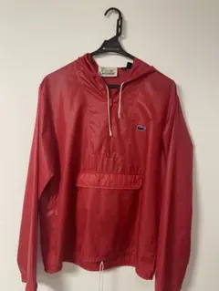 【ラコステ 70s IZOD アノラック】ナイロンジャケット M 赤 古着