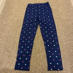 ネイビー ハート柄 キッズレギンス