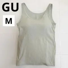 GU ブラフィールリブタンクトップ グリーン M