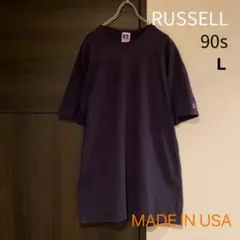 90s USA製 ラッセル 無地 ワンポイント付 レア‼︎
